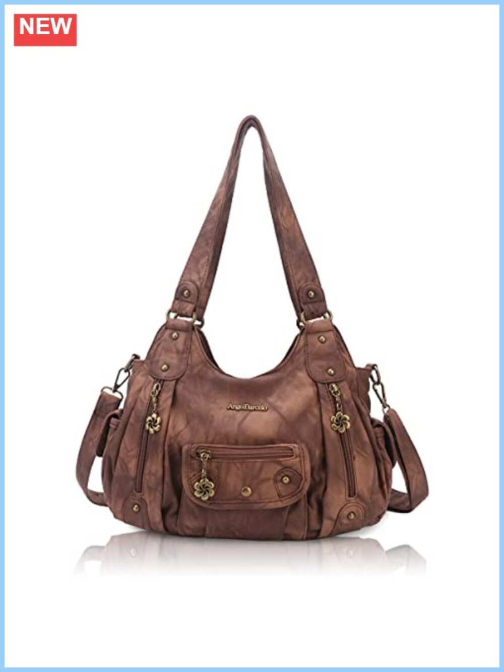 Women's Soft PU Leather Hobo Shoulder Bag Crossbody Purse with Multiple Pockets